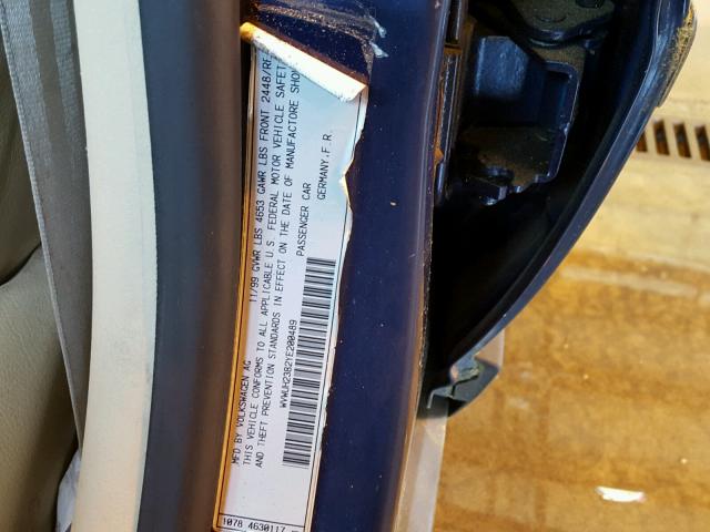 WVWUH23B2YE200489 - 2000 VOLKSWAGEN PASSAT GLX 蓝色 照片 10