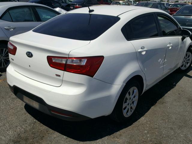 KNADM4A34D6278499 - 2013 KIA RIO LX WHITE photo 4