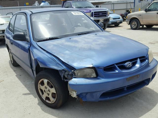 KMHCF35G62U169157 - 2002 HYUNDAI ACCENT L BLUE photo 1