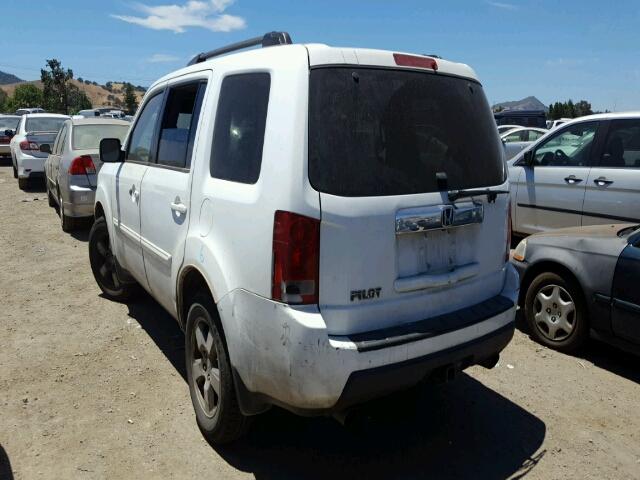 5FNYF38699B028440 - 2009 HONDA PILOT EXL WHITE photo 3