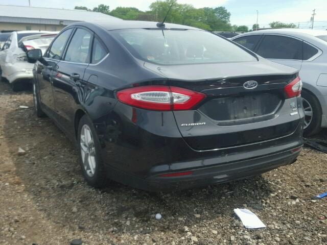 3FA6P0HD5ER283585 - 2014 FORD FUSION SE BLACK photo 3