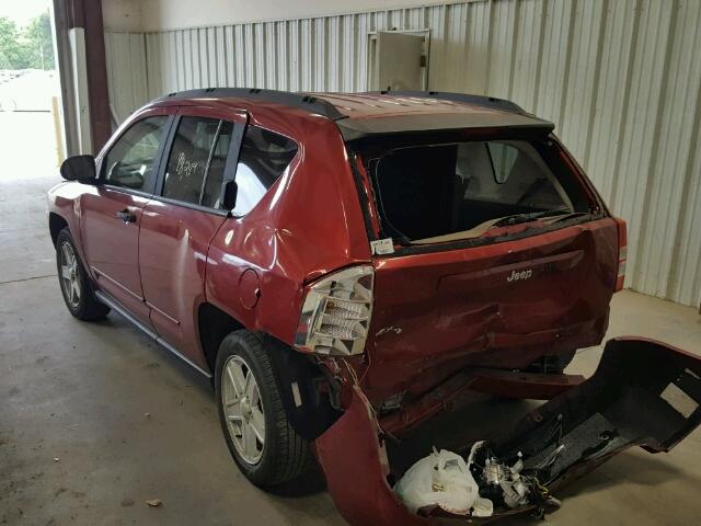 1J8FF47W88D789148 - 2008 JEEP COMPASS SP MAROON photo 3