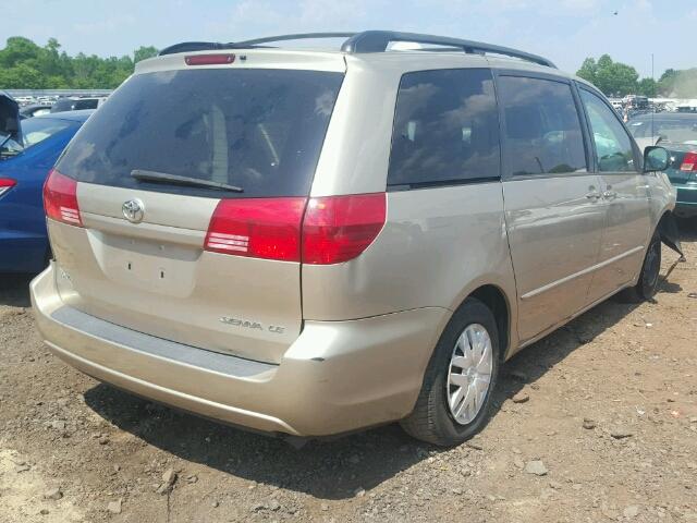 5TDZA23C44S099138 - 2004 TOYOTA SIENNA CE BEIGE photo 4