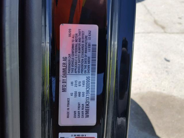 WMEEK31X19K300906 - 2009 SMART FORTWO PAS 白色 照片 10