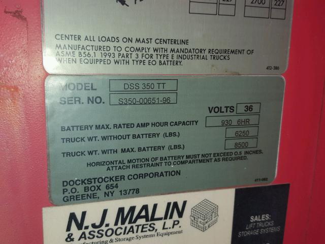 S3500065196 - 1996 RAYM FORKLIFT ნარინჯისფერი ფოტო 10