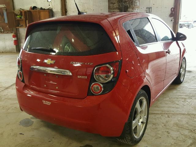 1G1JE6SBXD4203427 - 2013 CHEVROLET SONIC LTZ RED photo 4