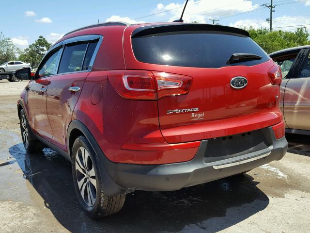 KNDPC3A23B7107500 - 2011 KIA SPORTAGE E RED photo 3