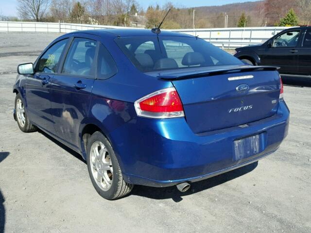 1FAHP36N89W187880 - 2009 FORD FOCUS SES BLUE photo 3