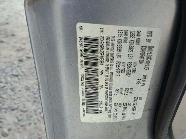 2C4GM68455R495984 - 2005 CHRYSLER PACIFICA T SILVER photo 10