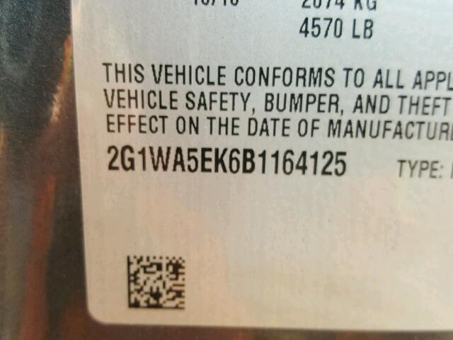 2G1WA5EK6B1164125 - 2011 CHEVROLET IMPALA LS GRAY photo 10