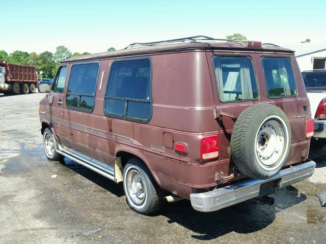 2GDEG25K1P4508770 - 1993 GMC RALLY WAGO MAROON photo 3