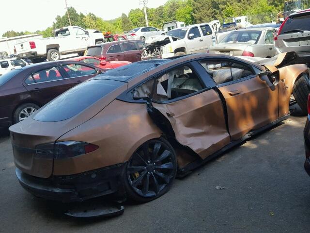5YJSA1H11EFP41114 - 2014 TESLA MODEL S Շագանակագույն լուսանկար 4