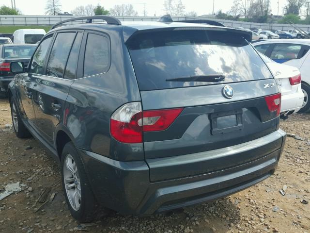 WBXPA93446WD26524 - 2006 BMW X3 3.0I GRAY photo 3