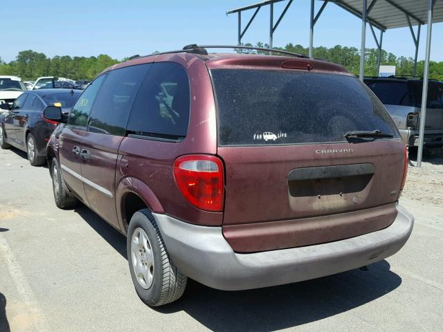 1B4GP25371B265171 - 2001 DODGE CARAVAN SE RED photo 3