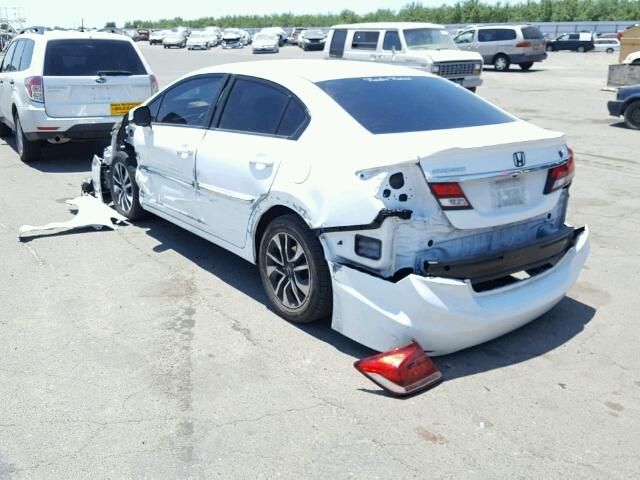 19XFB2F87DE262818 - 2013 HONDA CIVIC EX WHITE photo 3