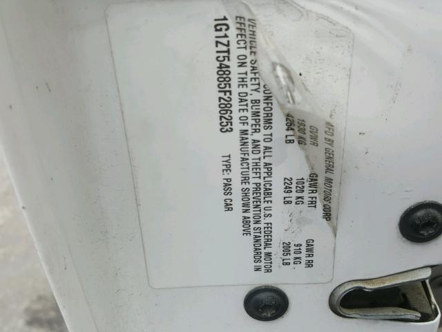 1G1ZT54885F286253 - 2005 CHEVROLET MALIBU LS თეთრი ფოტო 10