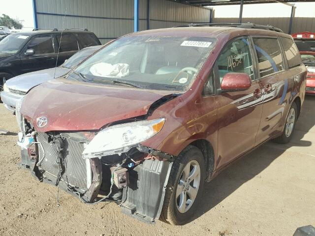 5TDKK3DC2ES478773 - 2014 TOYOTA SIENNA RED photo 2