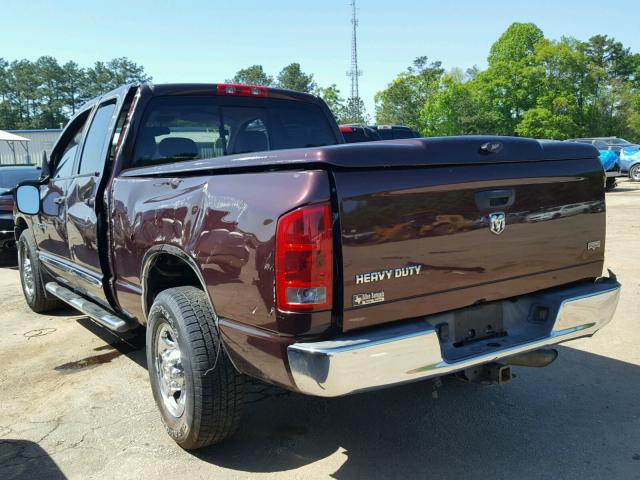 3D7KR28CX5G761510 - 2005 DODGE RAM 2500 S PURPLE photo 3
