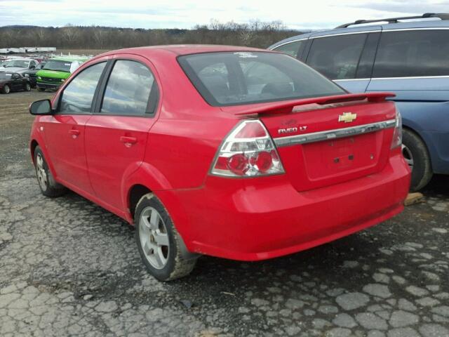 KL1TG56637B044873 - 2007 CHEVROLET AVEO LT RED photo 3