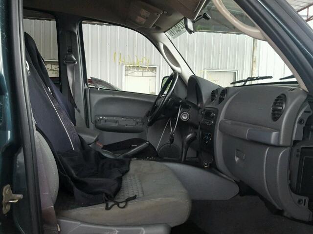 1J4GL48K75W599139 - 2005 JEEP LIBERTY SP GREEN photo 5