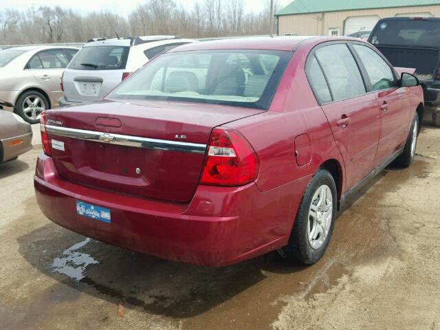 1G1ZS58F67F100868 - 2007 CHEVROLET MALIBU LS 红色 照片 4