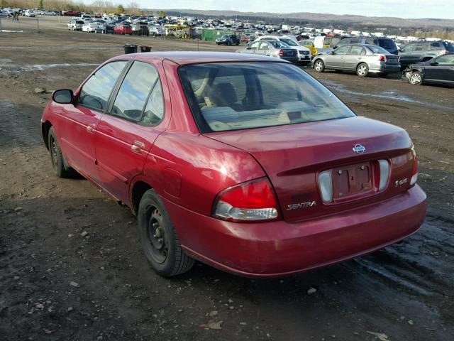 3N1CB51D7YL312212 - 2000 NISSAN SENTRA BAS BURGUNDY photo 3