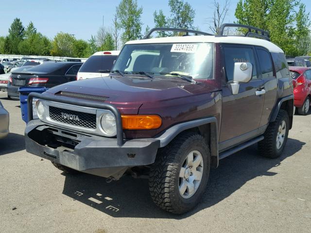 JTEBU11F370059605 - 2007 TOYOTA FJ CRUISER MAROON photo 2