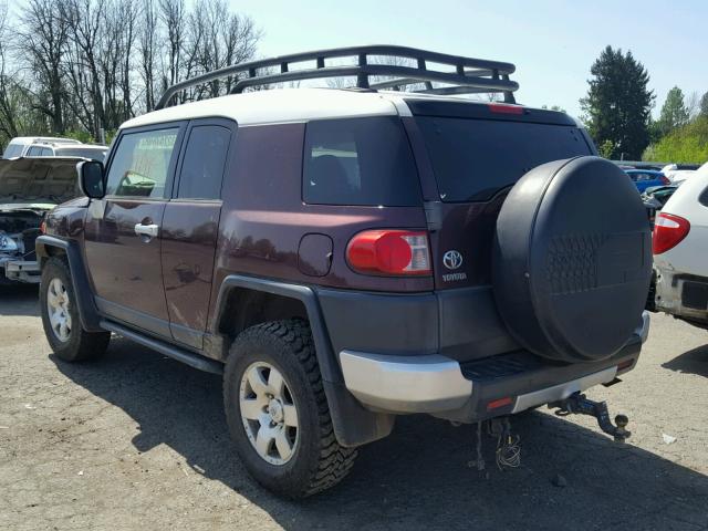 JTEBU11F370059605 - 2007 TOYOTA FJ CRUISER MAROON photo 3