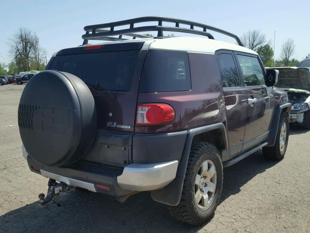 JTEBU11F370059605 - 2007 TOYOTA FJ CRUISER MAROON photo 4