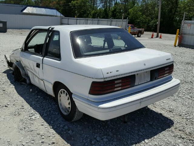 1P3XP24K6PN686933 - 1993 PLYMOUTH SUNDANCE WHITE photo 3