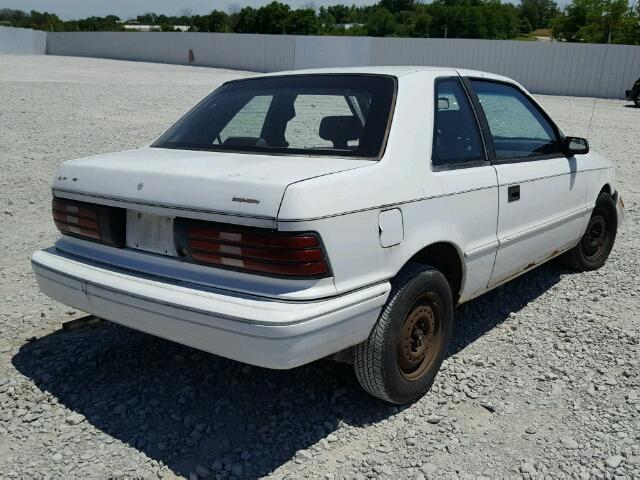 1P3XP24K6PN686933 - 1993 PLYMOUTH SUNDANCE WHITE photo 4