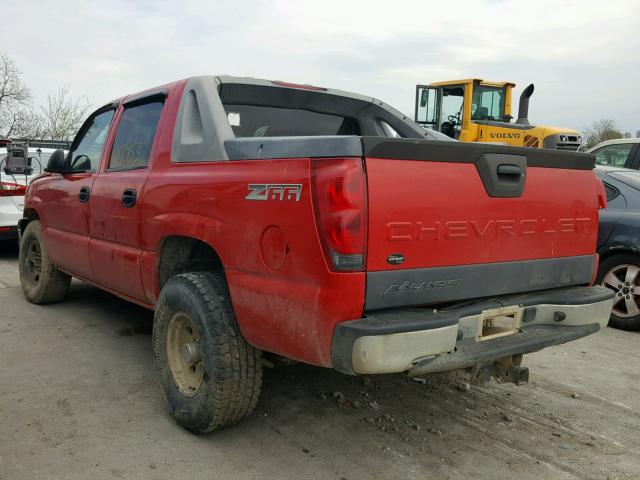3GNEC12T74G224157 - 2004 CHEVROLET AVALANCHE RED photo 3