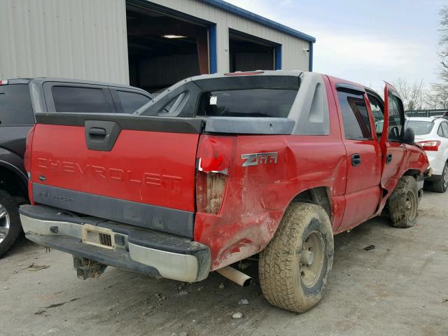 3GNEC12T74G224157 - 2004 CHEVROLET AVALANCHE RED photo 4