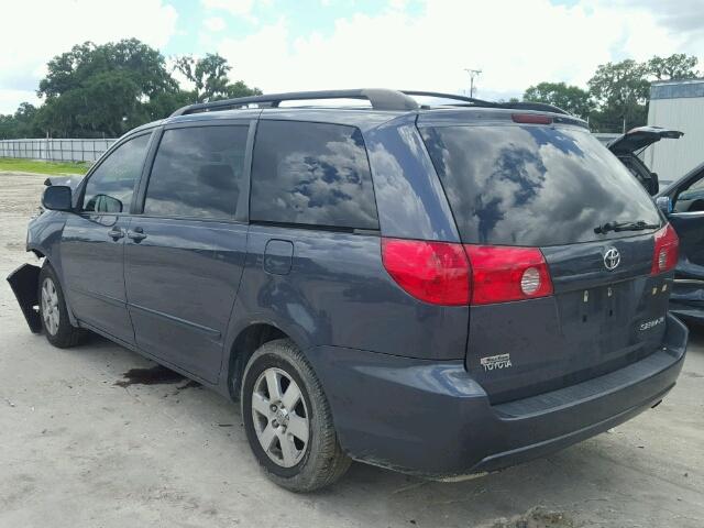 5TDZK22CX8S208139 - 2008 TOYOTA SIENNA XLE BLUE photo 3