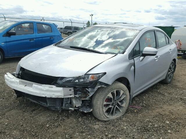 2HGFB2F58EH026742 - 2014 HONDA CIVIC LX GRAY photo 2