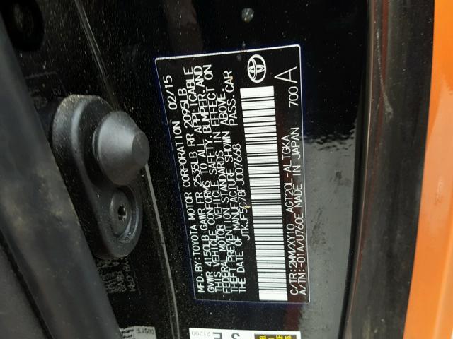 JTKJF5C78FJ007668 - 2015 TOYOTA SCION TC 橙色 照片 10