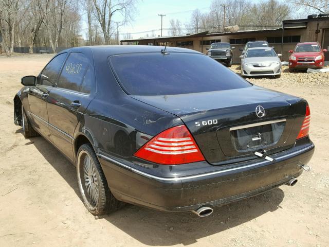 WDBNG76J34A428878 - 2004 MERCEDES-BENZ S 600 BLACK photo 3