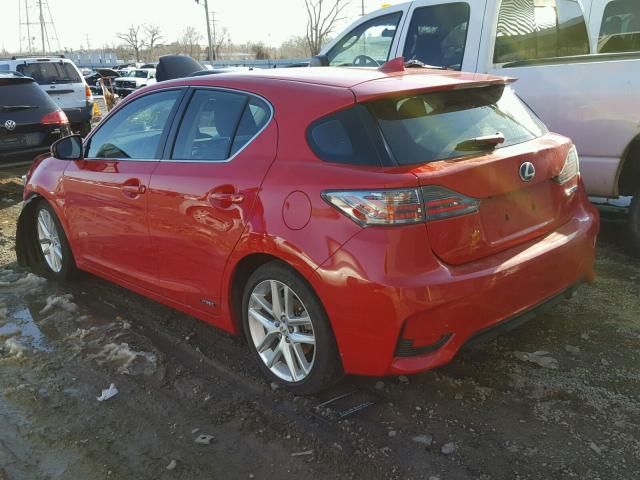 JTHKD5BH1E2206497 - 2014 LEXUS CT 200 RED photo 3