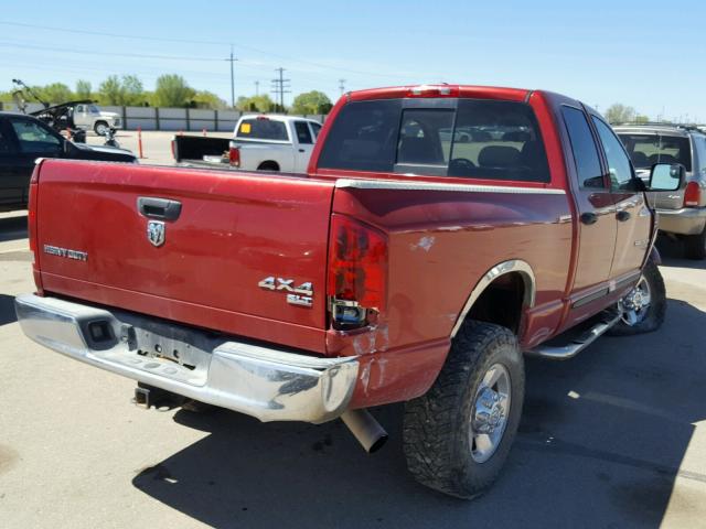 3D7KS28CX6G246934 - 2006 DODGE RAM 2500 S RED photo 4