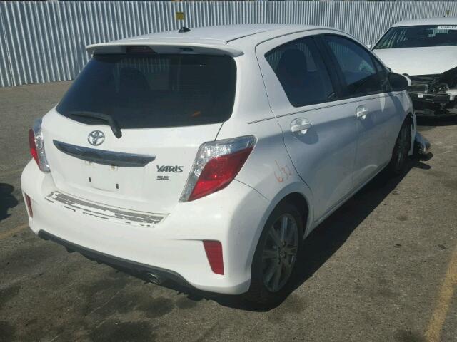 JTDKTUD30CD510292 - 2012 TOYOTA YARIS WHITE photo 4