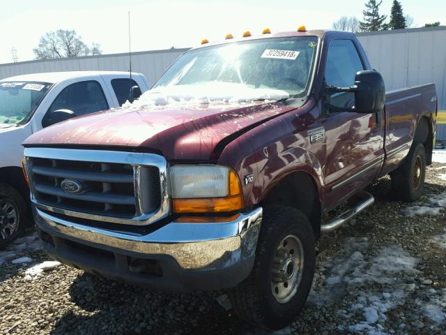 1FTSF31S1XED66393 - 1999 FORD F350 SRW S RED photo 2