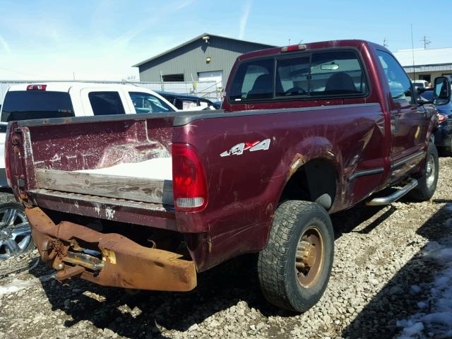 1FTSF31S1XED66393 - 1999 FORD F350 SRW S RED photo 4