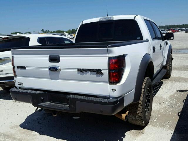 1FTFW1R69EFB29462 - 2014 FORD F150 SVT R WHITE photo 4