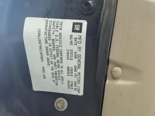 1G8AJ55F96Z107624 - 2006 SATURN ION LEVEL GREEN photo 10