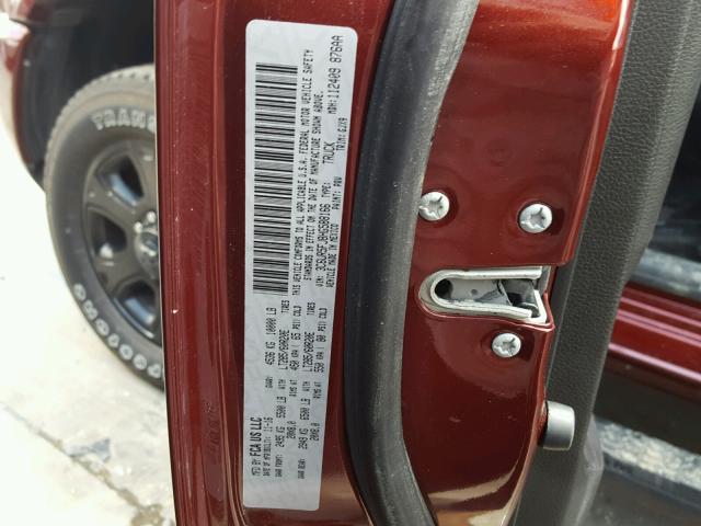 3C6UR5FJ8HG588166 - 2017 RAM 2500 LARAM MAROON photo 10