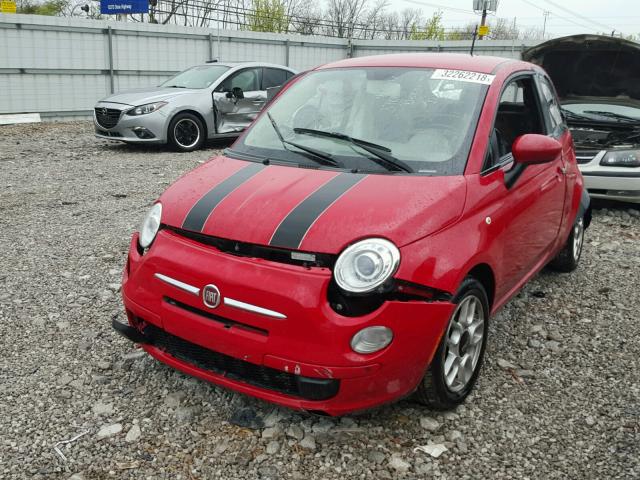 3C3CFFAR6DT526352 - 2013 FIAT 500 POP RED photo 2