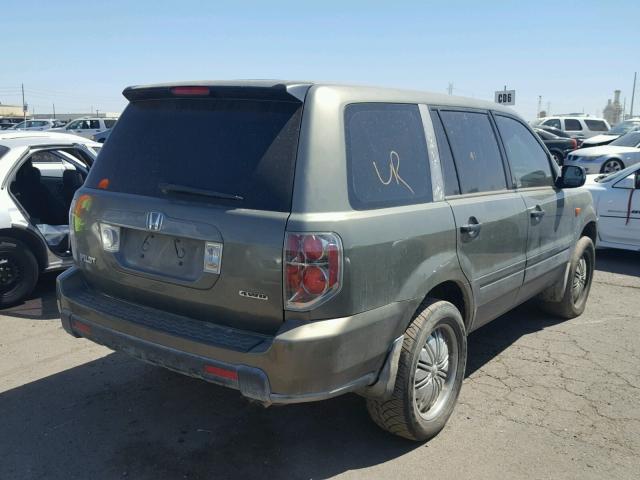 5FNYF18147B027945 - 2007 HONDA PILOT LX GREEN photo 4