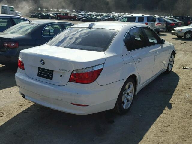 WBANU53528CT14593 - 2008 BMW 528 I WHITE photo 4