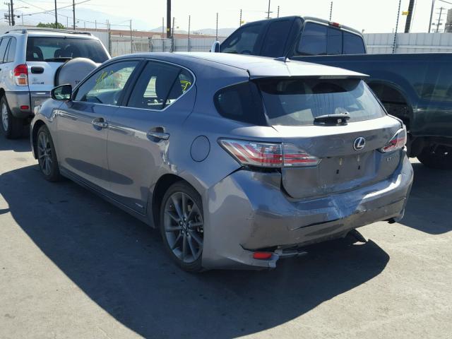 JTHKD5BH6D2128264 - 2013 LEXUS CT 200 GRAY photo 3