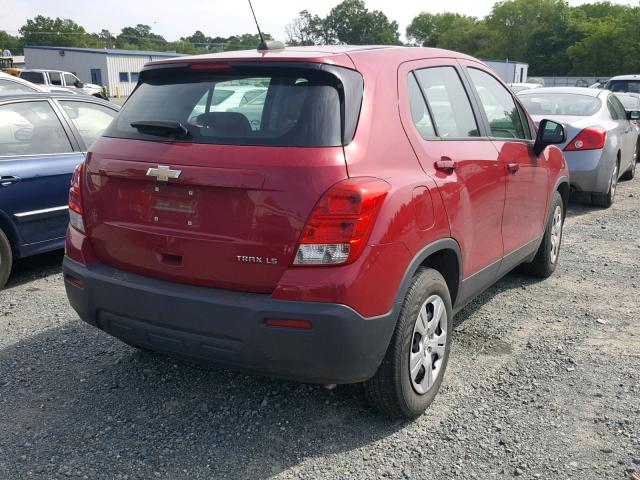 KL7CJKSB3FB084412 - 2015 CHEVROLET TRAX LS RED photo 4